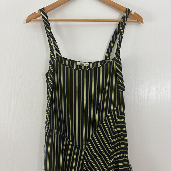 Nina Ricci Striped Asymmetric Trapeze‎ Blue Yellow 100% Silk Dress Sz FR 34 US 0 - Picture 5 of 12